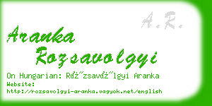 aranka rozsavolgyi business card